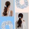 7 Pcs Shiny Metallic Cheer Dance Hair Scrunchies For Thick Hair School Performance/Sports/Practice/Party/Gymnastics Scrunchie Ponytail Holder Wrist for Girls Cosplay Show (Red)