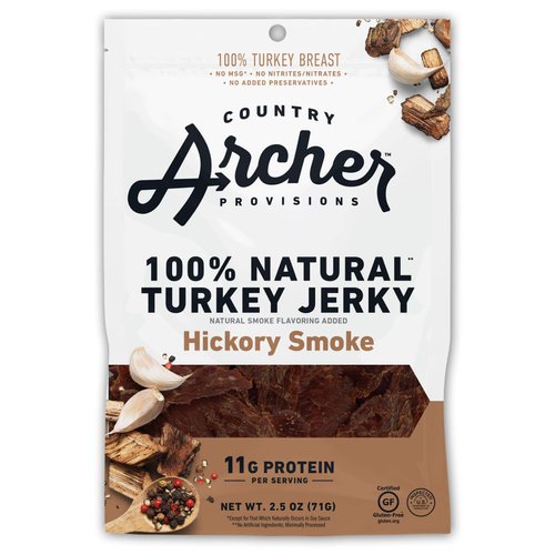 Country Archer, Turkey Jerky, Hickory Smoke, 2.5 Oz