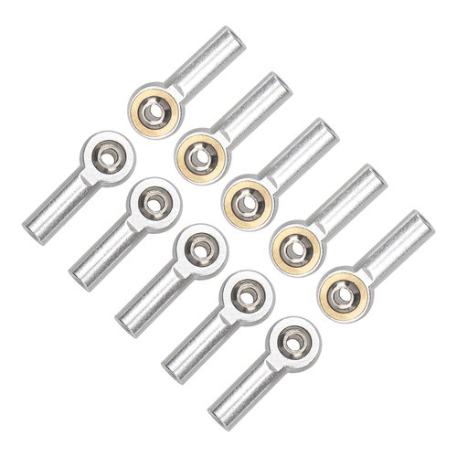 10Pcs ShareGoo M3 Tie Rod End Ball Head Holder Link 3mm Thread Ball Joint Compatible with Redcat HSP Traxxas Axial 1/10 RC Car Truck Boat DIY Robot Airplane,L26mm (Silver)
