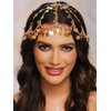 Aukmla Sequin Head Chain Gold 1920s Headpiece Cap Roaring 20s Festival Costume Headband Hair Chains for Women and Girls