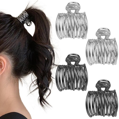 4 Pcs Metal High Ponytail Claw Clips Small Hair Claw Clips Shark Hair Barrettes Decorative Accessories for Women Girls