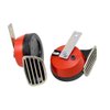 RED Black Twin TRUMPET SNAIL High/Low Tone 12v Volt Electromagnetic Loud Dual Replacement HORNS (Quantity 2) Compact Complete Universal Kit with Brackets Relay Hardware for Car Bike Motorcycle Truck for Mini Cooper Morgan Roadster Alfa Romeo Spider Renaul