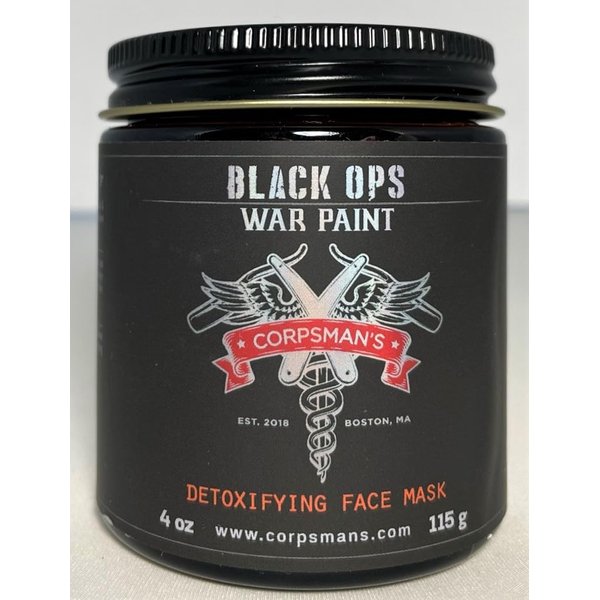 Corpsman's BLACK OPS SCRUB YA MUG | Detoxifying Face Scrub | 4 ounce glass jar