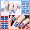 DANNEASY 12 Sheets Independence Day Nail Wraps 4th of July Nail Polish Strips Self-Adhesive Nail Polish Stickers Gel Fingernail Sticker Nails for Women with Nail File, Cuticle Stick