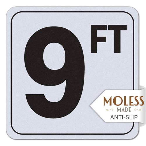MOLESS 9FT Pool Depth Marker Stickers – 6x6″ Anti-Slip Vinyl Tile Stickers for Swimming Pool Safety Signs, Adhesive Pool Depth Markers for Decks, 9 FT (1 Pack)