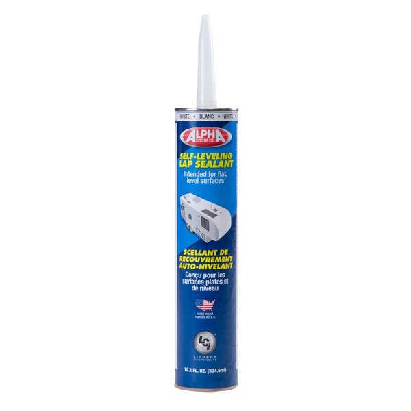 Alpha Systems 1021 Low VOC Self-Leveling Lap Sealant for 5th Wheel RVs, Travel Trailers and Motorhomes, 10.3 oz Tube, 1/4" Bead Covers 30', for RV Roofs, Vents, Antennas, Skylights - N102101TLCI