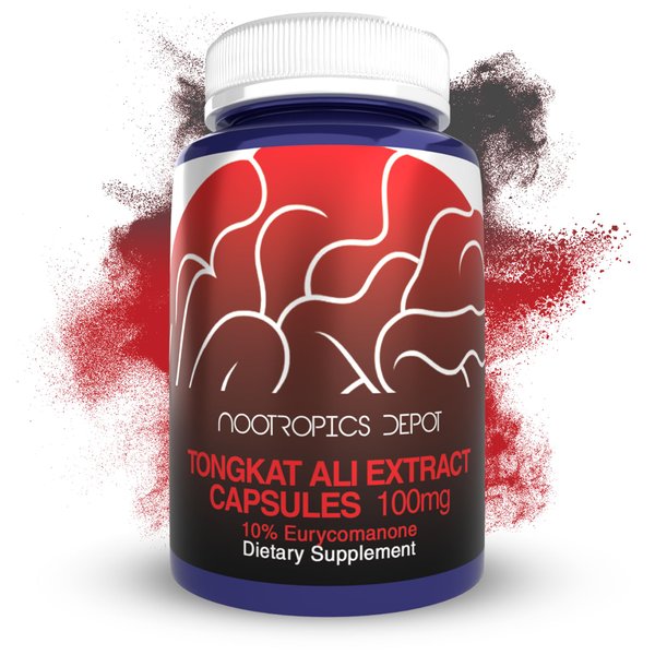 Nootropics Depot Tongkat Ali Extract Capsules | 100mg | 60 Count | 10% Eurycomanone by HPTLC | Eurycoma longifolia Root Extract