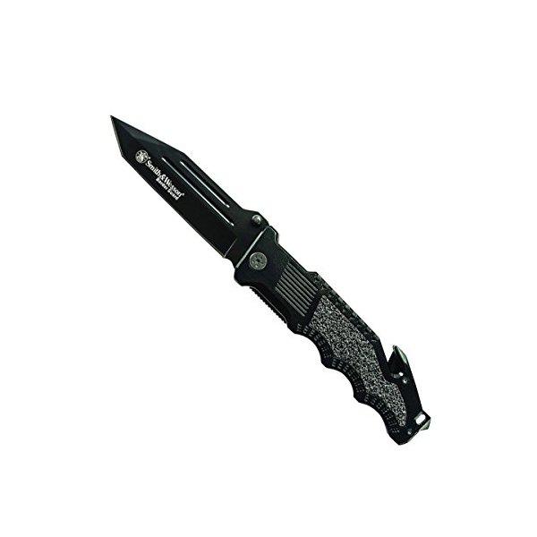 Smith & Wesson Border Guard SWBG6TS 10.1in S.S. Folding Knife with 4.2in Serrated Tanto Blade and G-10 Handle for Outdoor, Tactical, Survival and EDC