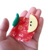 Apple Hair Clip,Acetate Claw Clips,Hair Clips for Women,Red