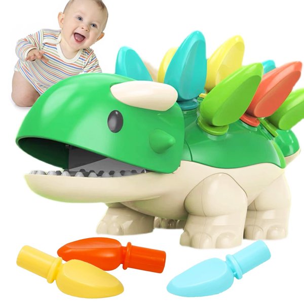 WXLYFC Baby Sensory Montessori Toys for Toddler Learning Educational Dinosaur Games,Fine Motor Skills Sorting Travel Toys, Birthday Gifts for 3 Year Old Boy Girl (Ankylosaurus)