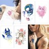 Father.son 12 Sheets Watercolor Cat Temporary Tattoos for Girls Kids, Cute Kitty Waterproof Fake Tattoos Body Art Sticker, Animal Birthday Supplies, Pet Lover Party Favors, Meow Arts and Crafts