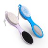 Fangze Pumice Stone Brush for Feet - 2 Pack Foot Brush Scrubber 4 in 1 Foot File Pedicure Paddle Kit for Foot Care (Lilac and Blue)
