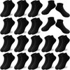JAMEGIO Janegio 18 Pairs Kids' Black Ankle Socks Low Cut Half Cushion Sport Ankle Socks Boys Girls (4-6 Years)