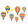 Hot Air Balloons Wall Decals Primary Colors Eco-Friendly Matte Fabric Wall Stickers