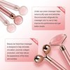 3-IN-1 Electric Jade Roller 3D Roller Facial Roller & Face Massager, Rose Quartz