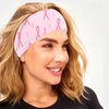 HIFANMM 5pcs Breast Cancer Awareness Headbands Pink Ribbon Elastic Wide Head Band Women Headwraps Non Slip Hair Accessories Sports Running Stretchy Twisted Hair Band