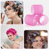 AUEAR, 12 Pack 2.5 Inch Jumbo Hair Curlers Roller Rollers Self Grip Hair Curlers for Long Hair Rose Red