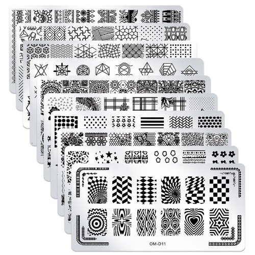 SILPECWEE 10Pcs Nail Art Stamping Plates Set Animals Design Nail Image Stamp Plates Manicure Templates Nail Art Tools