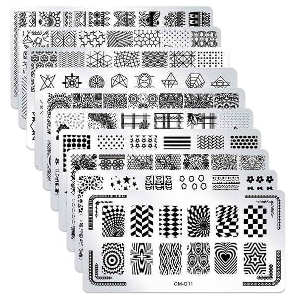 SILPECWEE 10Pcs Nail Art Stamping Plates Set Animals Design Nail Image Stamp Plates Manicure Templates Nail Art Tools