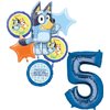 Anagram Bluey 5th Birthday Party Supplies Foil Balloon Bouquet Decorations
