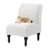 JIAN YA NA Armless Accent Chair Cover, Stretch Armless Chair Slipcover Spandex Armless Chair Covers Slipper Chair Slipcover Furniture Protector Covers for Living Room Bedroom(Knitted, White)