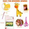 Jungle Animals Sewing Craft Kit for Kids Craft for Girls and Boys Sewing Stuffed Animal Felt Plush Ornaments for Beginners Set of 10