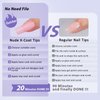 Soft Gel Nail Tips Square - BTArtbox Press On Nails Long Pink Colored XCOATTIPS Natural with Tip Primer Cover, One-Step Full Cover Fake Nails Gel Nails for Nail Extensions Art Easter Day Gift