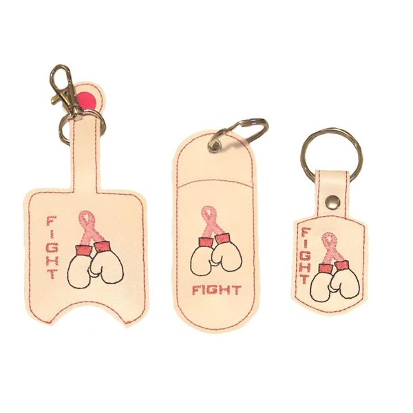 Fight Breast Cancer Lip Balm Holder and/or Hand Sanitizer Holder and/or Key Fob