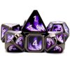 Haxtec Metal DND Dice Set Purple Black Real Scene D&D Metal Dice Set for Dungeons and Dragons TTRPG DND Gifts Elderitch Blast