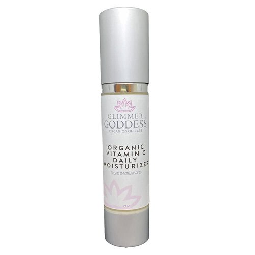 GLIMMER GODDESS Organic Moisturizing Face Cream with Vitamin C and Sea Buckthorn, 2 oz - Summer Formula