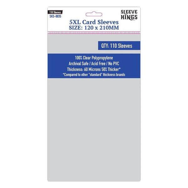 Premium Card Sleeves - "5XL Sleeves" (120mm x 210mm) 110 Sleeves per Pack