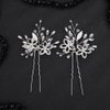 JWICOS Bride Wedding Crystal Hair Pins Flower Bridal Hair Pieces Wedding Hair Accessories for Women and Girls Pack of 2