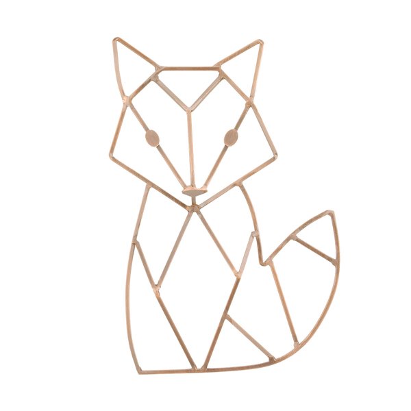 NoJo Fox Shaped Wire Nursery Wall Décor, Copper Finish