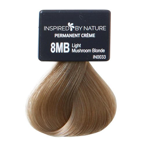 ion Ammonia-Free Permanent Hair Color Light Mushroom Blonde 8MB, made from 100% naturally-derived polymers, cruelty free, vegan, PPD free, recyclable packaging, 2.05 oz