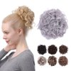 JUVABUN Curled Clip in Hair Buns -Light Gray| Hair Bun Maker | Hair Buns Hair Piece| Curled Hair Bun Scrunchie | Everyday Wear | Washable & Realistic|Hair Bun Clip - Light Gray