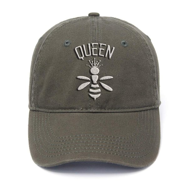 FANNOO Baseball Cap-Queen Bee Flock Printing Washed Cotton Adjustable Twill Low Profile Plain Unisex Denim Hats
