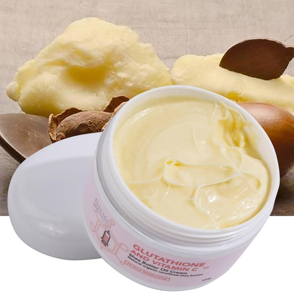 AILKE Organic Unrefined Shea Butter Oil Cream, Daily Skin Moisturizer For Face & Body, Soften, Smooth & Boost Radiance, Alleviates Dryness, With Glutathione And Vitamin C, 3.5 oz