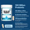 Probiotics 100 Billion CFU -10 Strains + Organic Prebiotics-lmmune,Digestive & Gut Health-Supports Occasional Constipation, Diarrhea, Gas & Bloating -for Women & Men.