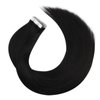 Moresoo Black Tape in Human Hair Extensions Seamless Tape in Extensions Natural Black Tape in Hair Extensions Real Human Hair Black Hair Extensions Tape in Real Hair 20 Inch #1B 20pcs 50g