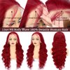 SOSATISFY Body Wave 99J Burgundy Lace Front Wigs Human Hair 200% Density 13x4 Glueless HD Transparent Wine Red Wigs for Women Human Hair Pre Plucked with Baby Hair (26 inch)