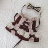niannyyhouse 10cm Plush Doll Clothes Coffee Lace Dress Doll Dress up