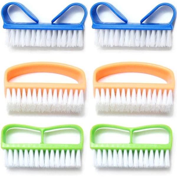 Luxxii (6 Pack) Fine Handle Grip Nail Brush - Fingernail Scrub Cleaning Brushes Nail Hand Scrubbing Cleaning Brush. Color may vary.