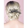 Anglacesmade Bridal Black Hair Comb Crystal Hair Crown Black Beaded Prom Party Festival Wedding Hair Accessories for Women and Girls