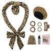 ZILAMPU Hair Curler No Heat Hair Curlers to Sleep In Overnight Curls Headband, 70" Soft No Heat Curling Headband Wrap for Women Long Wave Curl Hair Rollers, 9 PCS Curling Rods Gifts Set -Leopard Print