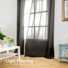 BGment Black Sheer Linen Curtains for Living Room 2 Panels Set, Semi Sheer Curtains 84 Inch Length for Bedroom Light Filtering Curtains & Drapes with Grommet, Each 2 Panels, 52 x 84 Inch, Black