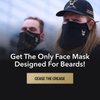 The Beard Defender Face Mask by Beard Struggle - Adjustable Beard Mask for Men with 2 Disposable Filters & Ear Saver - Beard Covers for Men (Black)