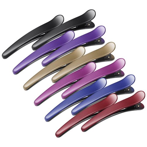Hair Clips for Styling, Sublaga 12 Pcs Non-Slip Colorful Plastic Duckbill Alligator Hair Barrettes Pins for Women, Baby Kids and Girls, 3.5" (12pcs Frosted color)