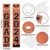 Orange Black Graduation Party Decorations 2024,Class of 2024 Graduation Party Supplies Include Congrats Grad Banner, Grad Backdrop, Porch Sign,Balloons,Foil Number 2024 for Graduation Party Supplies