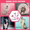 MASTER QUEEN Dog Brush for Grooming Kit 5PCS - Deshedding Dog Brush for Short Hair Dogs, Dog Hair Brush for Grooming Small Dogs,Puppy Brush and Slicker Brush for Dogs, Flea Comb and Dog Comb Set Pink
