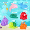 LotFancy Bath Toys for Kids Ages 1-3, Mold Free Bath Toys for Infants Toddlers, 8PCS No Holes Ocean Sea Animal Bathtub Toys, Soft Baby Bath Tub Toys